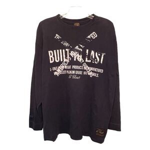 G-Unit 50 Cent Built To Last Graphic Tee Shirt Navy Blue Long Sleeve Crewneck 3X
